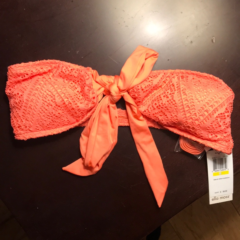 Ella Moss Bandeau Coral Bikini Top